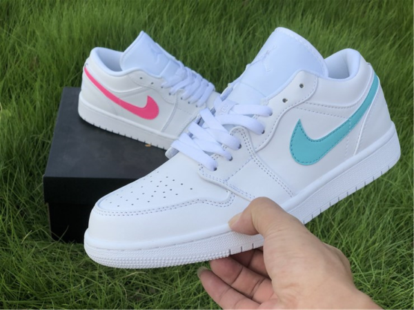 Giày Nike Air Jordan 1 Low GS 'White Neon' CW7035-100 - Ảnh 3