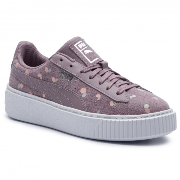 Giày Puma Suede Platform Dots Jr 'Eldberry Peach Bu' 368991-01 - Ảnh 2