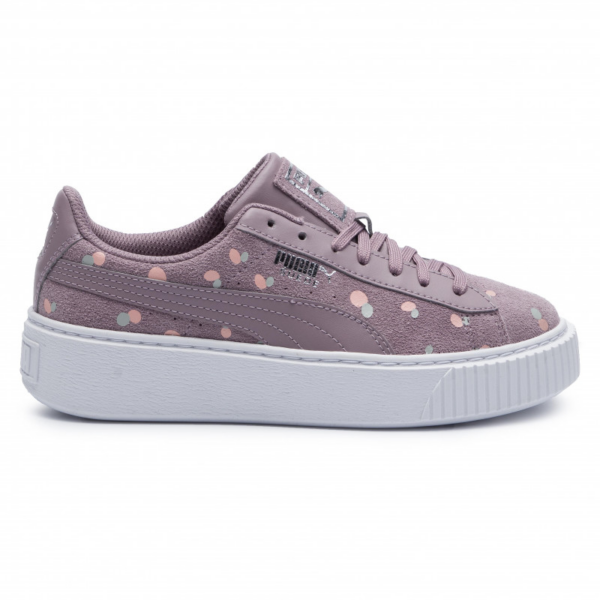 Giày Puma Suede Platform Dots Jr 'Eldberry Peach Bu' 368991-01 - Ảnh 3