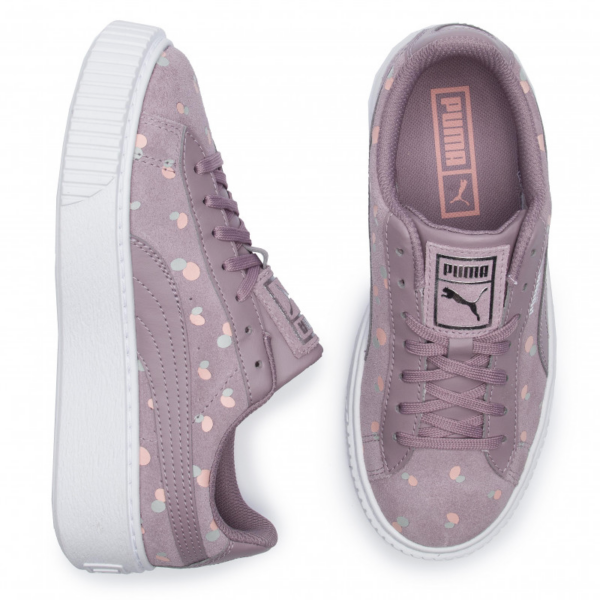 Giày Puma Suede Platform Dots Jr 'Eldberry Peach Bu' 368991-01 - Ảnh 6