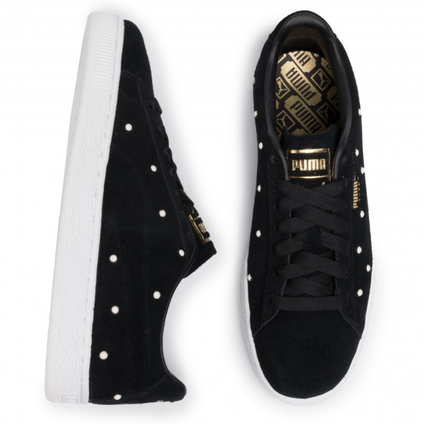 Giày Puma Suede Pearl Studs Wmns 'Black Puma Team Gold' 369934-01 - Ảnh 7