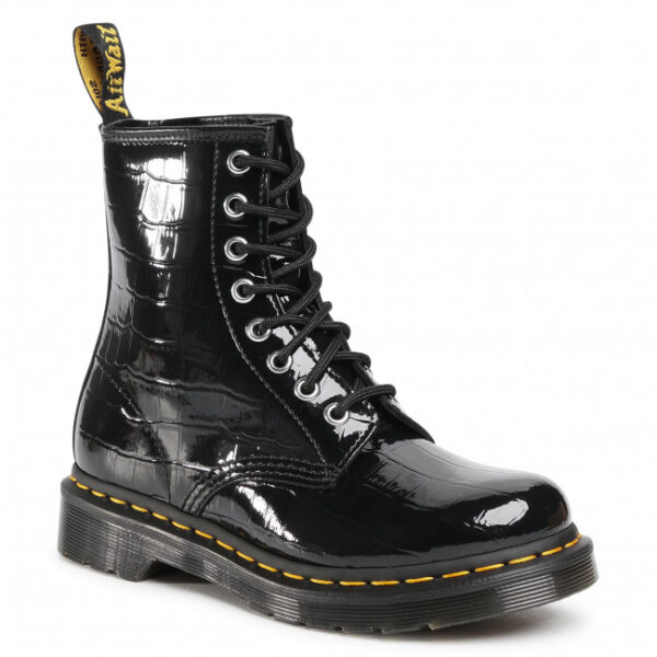 Giày Dr. Martens 1460 W Black Patent Croc Emboss Ankle Boots 26262001 - Ảnh 4