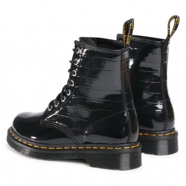 Giày Dr. Martens 1460 W Black Patent Croc Emboss Ankle Boots 26262001 - Ảnh 3