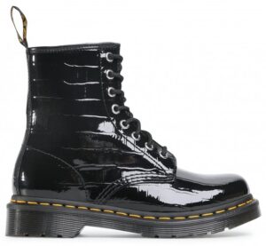 Giày Dr. Martens 1460 W Black Patent Croc Emboss Ankle Boots 26262001