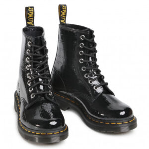 Alternative view of Giày Dr. Martens 1460 W Black Patent Croc Emboss Ankle Boots 26262001