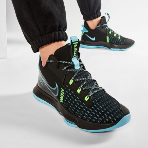 Giày Nike LeBron Witness 5 'Black Light Blue Fury' CQ9380-004 - Ảnh 4