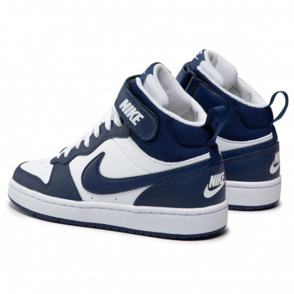 Giày Nike Court Borough Mid 2 GS 'White Blue Void' CD7782-107 - Ảnh 3
