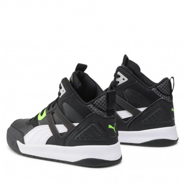 Giày Puma Backcourt Mid Cyber Week Puma Black White Green Glare 381129-02 - Ảnh 5