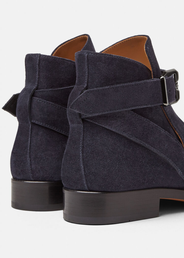Giày Versace Suede Ankle Boots Navy 1000785-1A00634-1U83B - Ảnh 4