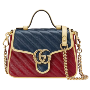 Túi Gucci GG Marmont Mini Top Handle Blue And Red Leather 583571-1X5CG-6775