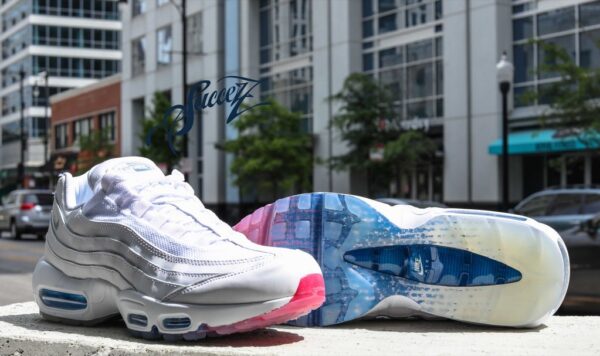 Giày Nike Air Max 95 'White Photo Blue Glacier' USA PACK AQ7981-100 - Ảnh 2