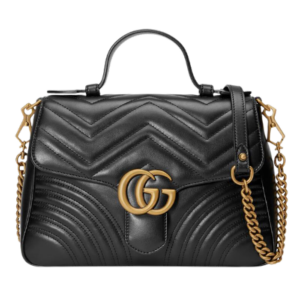 Túi Gucci Black Leather GG Marmont Small Top Handle Bag 498110 DTDIT 1000