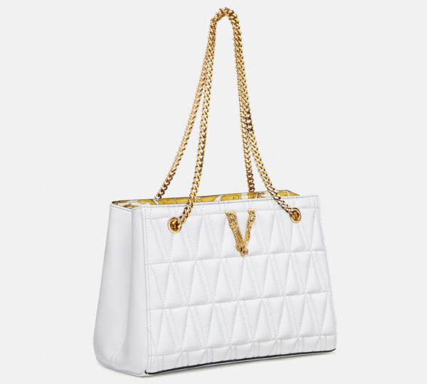 Túi Versace Virtus Quilted Small Tote White DBFH778-DNATRS-1W00V - Ảnh 3