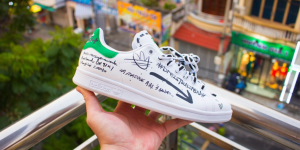 Giày Adidas Stan Smith Sharpie Pack Graffiti 'White Green' GV9800 - Ảnh 6