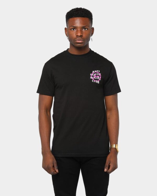 Áo Anti Social Social Club x Fragment Pink Bolt Tee Black ASSC-XFPBTBK - Ảnh 3