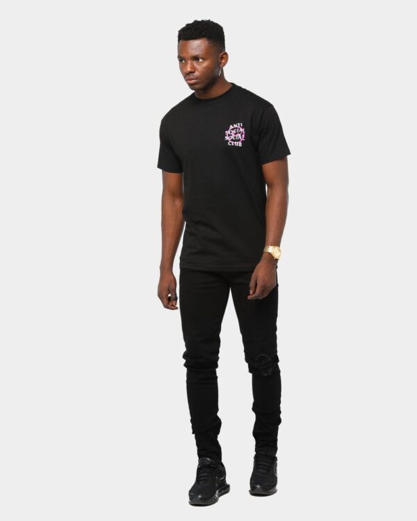 Áo Anti Social Social Club x Fragment Pink Bolt Tee Black ASSC-XFPBTBK - Ảnh 8