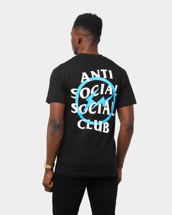 Áo Anti Social Social Club x Fragment Blue Bolt Tee Black ASSC-XFBBTBK - Ảnh 2
