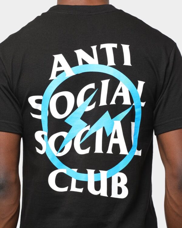 Áo Anti Social Social Club x Fragment Blue Bolt Tee Black ASSC-XFBBTBK - Ảnh 6