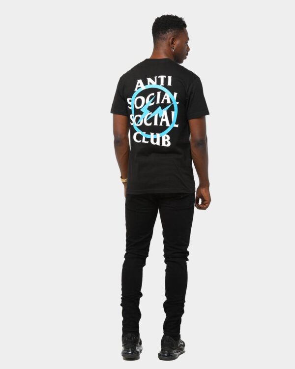 Áo Anti Social Social Club x Fragment Blue Bolt Tee Black ASSC-XFBBTBK - Ảnh 8
