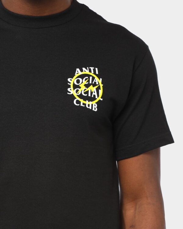 Áo Anti Social Social Club x Fragment Yellow Bolt Tee Black ASSC-XFYBTBK - Ảnh 8