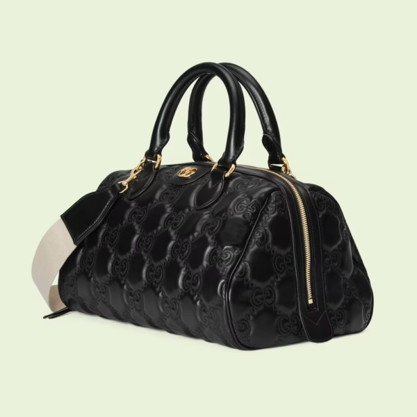 Tui Gucci GG Matelasse Leather Top Handle Bag 'Black' 702242-UM8HG-1046