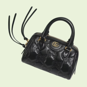 Tui Gucci GG Matelasse Leather Top Handle Bag 'Black' ‎702251-UM8HG-1046