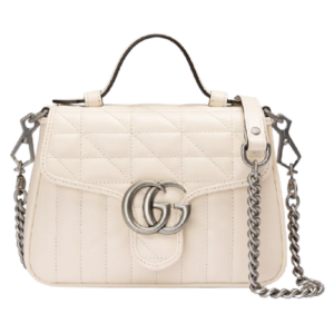 Túi Gucci GG Marmont Mini Top Handle White Leather ‎583571-UM8AN-9022