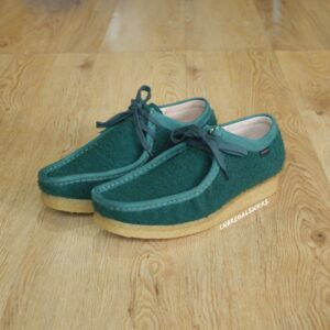 Giay Clarks x Aime Leon Dore Wallabee Casentino Wool 'Dark Green' 261-60880
