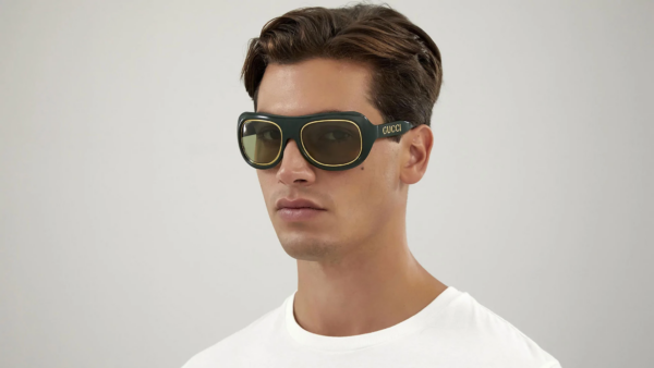 Kính Gucci Mask Men's Sunglasses 'Green' GG1108S-003-56 - Ảnh 2