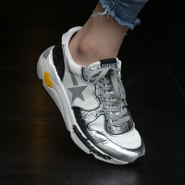 Giày Golden Goose Women's Sneakers Running White Silver GWF00126-F000327-80185 - Ảnh 4