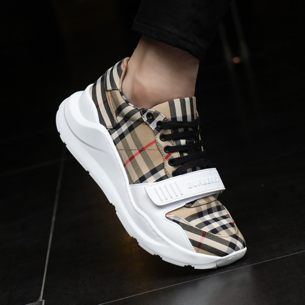 Giày Burberry Vintage Check Cotton Beige 8046826 - Ảnh 3