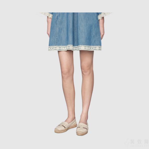 Giày Gucci Wmns Logo Canvas Espadrilles 'Off White' 525882-9SJ10-9074 - Ảnh 2
