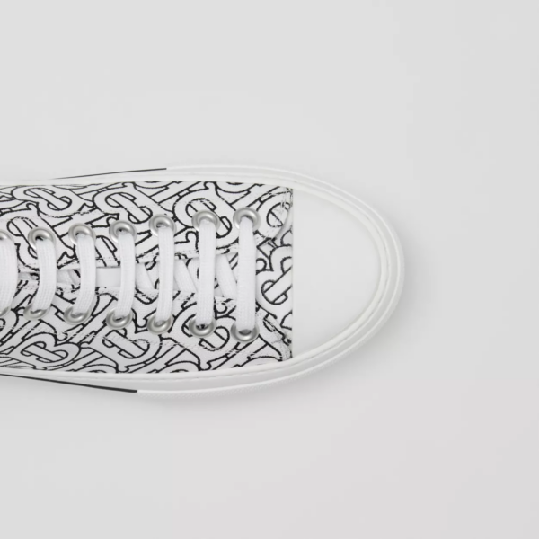 Giày Burberry Monogram Print Cotton 'Optic White' 80489101 - Ảnh 5