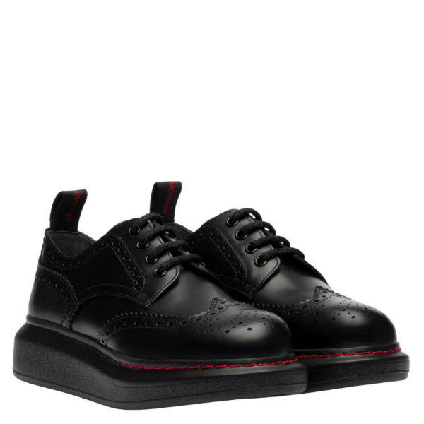 Giày Alexander McQueen Black Red Hybrid Sole Derby 586400-WHX51-1000 - Ảnh 2