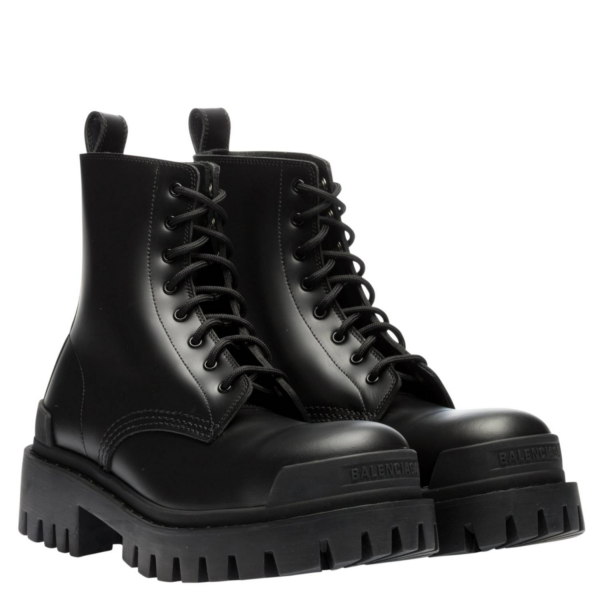 Giày Balenciaga Wmns Leather Combat Boots Strike 590974-WA960-1000 - Ảnh 2