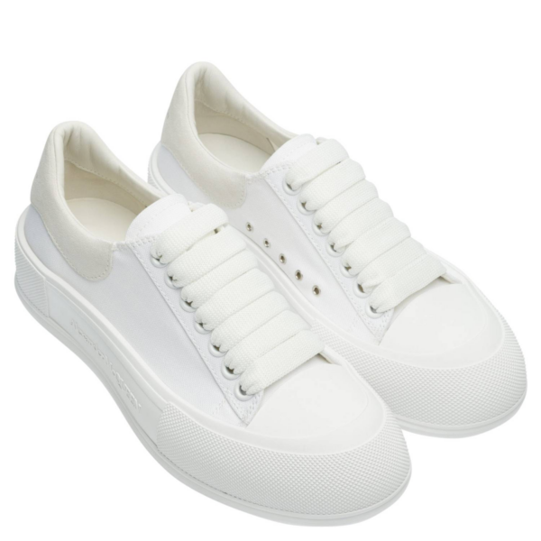 Giày Alexander McQueen Wmns Deck Lace-Up Plimsoll 'White' 654593-W4PQ1-9000 - Ảnh 5
