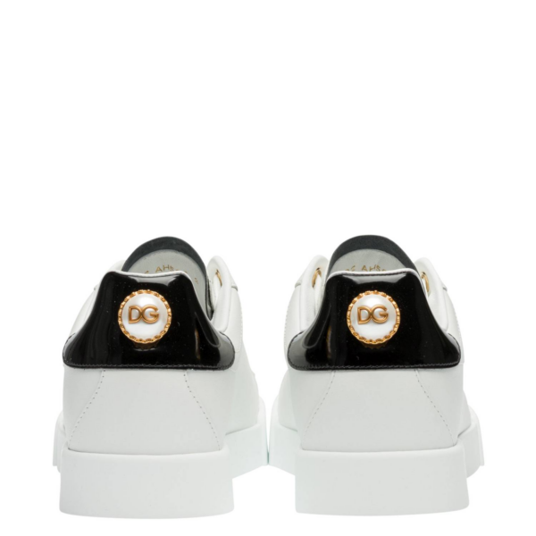 Giày Dolce & Gabbana Portofino Gold Logo White Leather CK1602-AH506-89662 - Ảnh 3