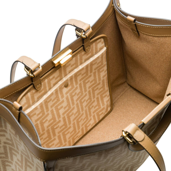Túi Fendi PEEKABOO X-TOTE FF Wool Bag 'Beige' 8BH374-AHJ8-F1F24 - Ảnh 3
