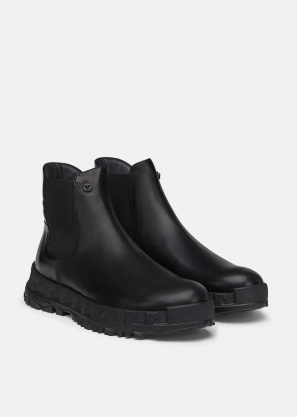 Giày Versace Greca Rhegis Leather Boots Black DSU8206-D60VG-D41 - Ảnh 3