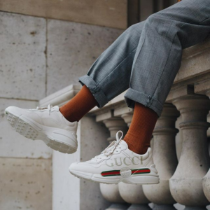 Alternative view of Giày Gucci Wmns Rhyton Leather Sneaker 'Logo' 528892-DRW00-9522