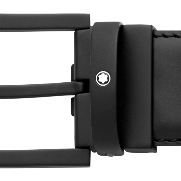 Thắt Lưng Montblanc Black Leather Belt 123904 - Ảnh 3