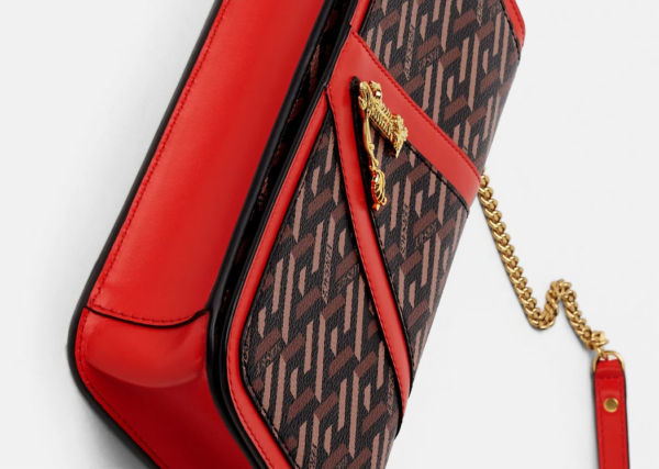 Túi Versace Virtus La Greca Signature Shoulder Red Brown 1003371-1A01444-5B35V - Ảnh 4