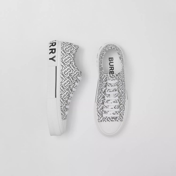 Giày Burberry Monogram Print Cotton 'Optic White' 80489101 - Ảnh 2