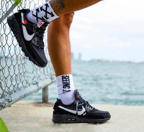 Giày Nike Off-White x Air Max 90 'Black' AA7293-001 - Ảnh 4