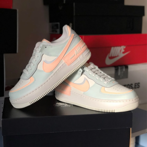 Giày Nike Wmns Air Force 1 Shadow 'Barely Green Crimson Tint' CU8591-104 - Ảnh 6