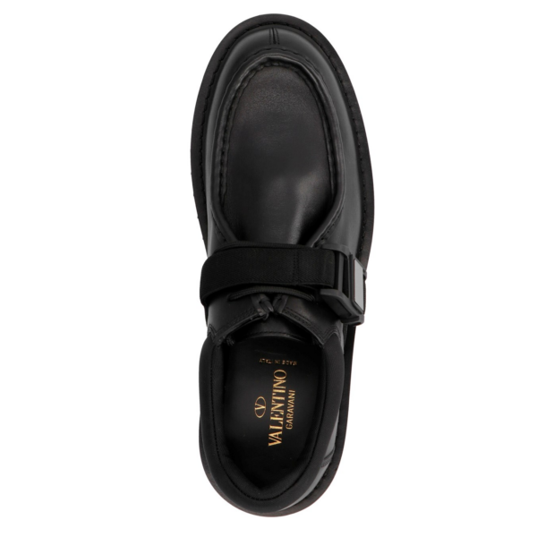 Giày Valentino Calfskin Derby VLTN Buckle Black UY0S0D89YBH0NO - Ảnh 5