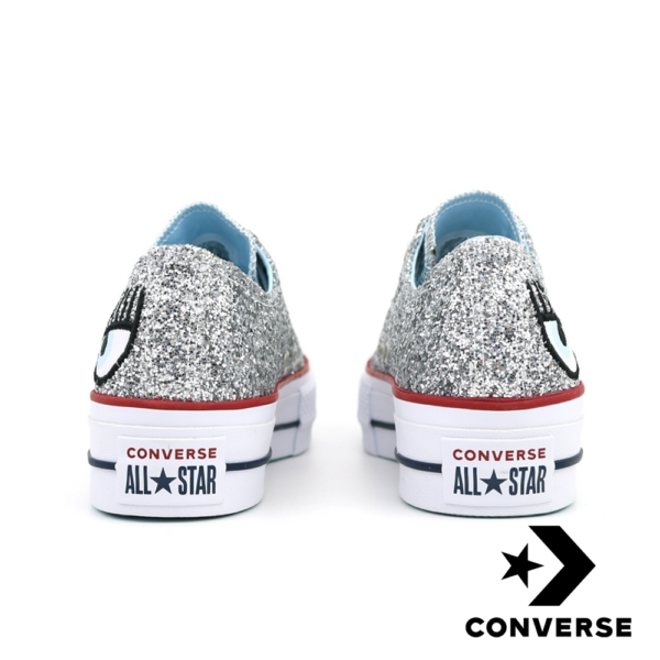 Giày Converse Chiara Ferragni 'Silver Red' 563833C - Ảnh 5