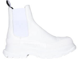 Giày Alexander McQueen Tread Slick Leather Chelsea Boots White