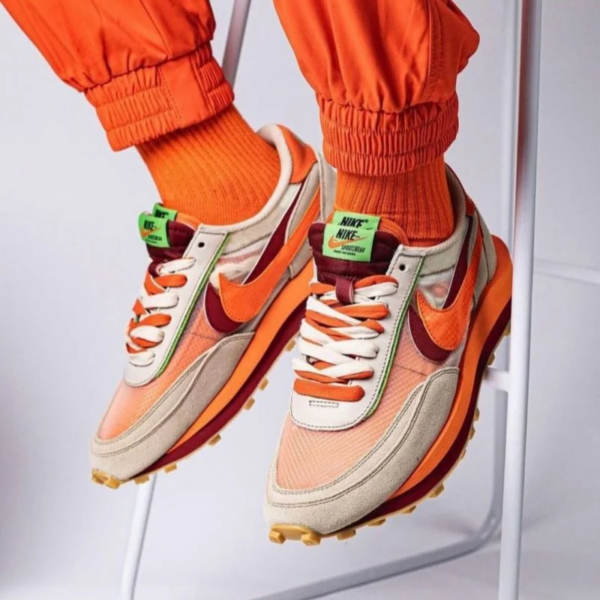 Giày Nike Sacai x Clot x LDWaffle 'Net Orange Blaze' DH1347-100 - Ảnh 2