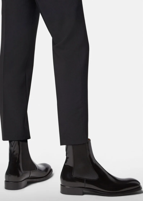 Giày Versace V Leather Boots Black 1000786-1A00695-1B000 - Ảnh 4